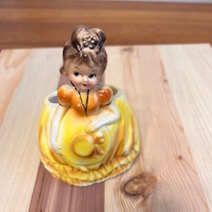 Vintage Ceramic Vase, Rubens Originals Vintage Southern Bell Ceramic Planter Girl Figurine, 4116 Japan