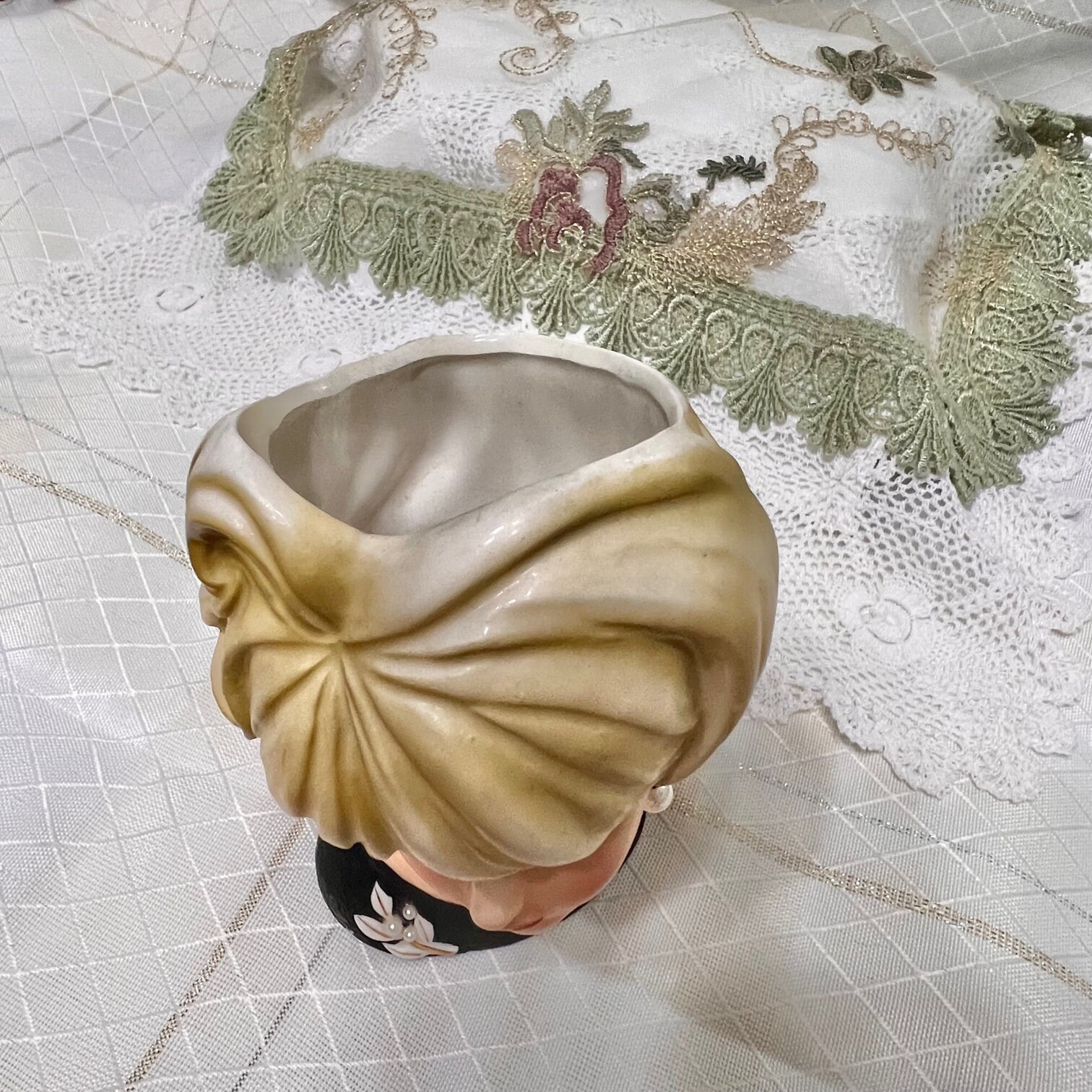 Vintage Napco Lady Head Vase, Napco C7472 Lady Head Vase, Vintage Indoor Planters Home Decor