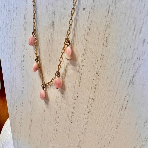 Vintage Pink Rose Floral Necklace, Gifts for her,… - image 5