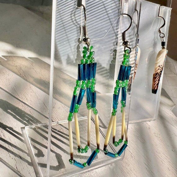 Vintage Handmade Authentic Native American Earrin… - image 6