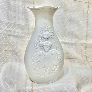 Kaiser Bisque Porcelain Vase Vintage German Vase Flower Queen Vase, Made in Germany Home Decor, German Porcelain, Gift for her, White Vase