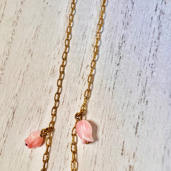 Vintage Pink Rose Floral Necklace, Gifts for her,… - image 10