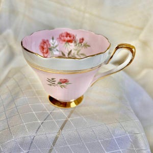 Vintage Sutherland China Teacup, Pink Teacup,  HM Made in England, English teacup, Sutherland Teacup