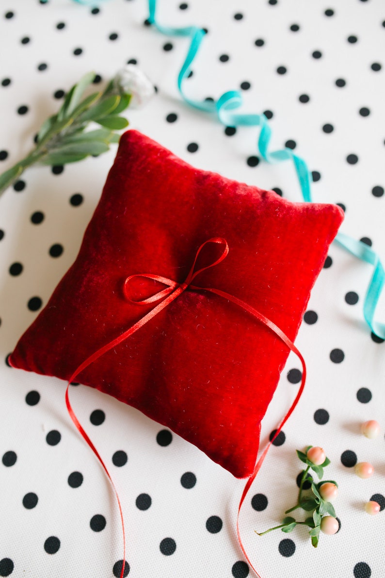 Ring Bearer Pillow Red Ring Pillow Wedding Pillow Wedding Etsy
