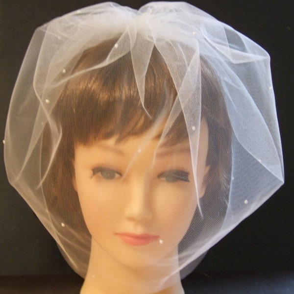 Tulle Birdcage veil top comb, Tulle Blusher veil 9" 12" or 15" Tulle Net Veil, Wedding Bridal birdcage veil, Tulle blusher cage veil