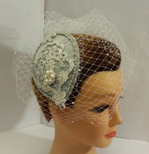 Handmade Pearl & Crystal Teardrop Fascinator Crystal Pearl Teardrop Fascinator – Sarah Sokol Millinery main image 3