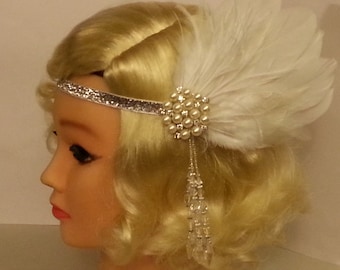 Feder Flapper Haarband: 1920er Jahre Gatsby Braut Haarschmuck