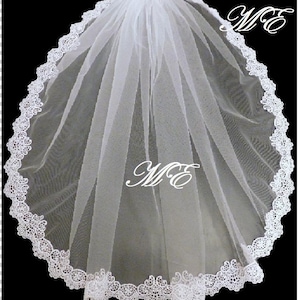 Brautschleier, 1 Tier LACE EDGE Brautschleier, Ellenbogen Länge 27&quot; lange Braut Hochzeitsschleier, weiß, Elfenbein, Mädchen Kommunion Schleier, Mantilla Schleier