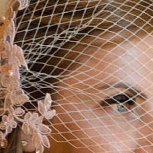 Bridal blush Pink fascinator veil