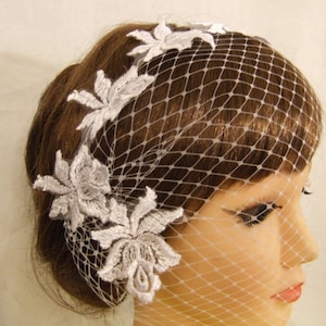 Birdcage veil,Blusher veil with flower aplique,French/Russian net  Bridal birdcage veil,mini side combs birdcage Veil,Hair accessory