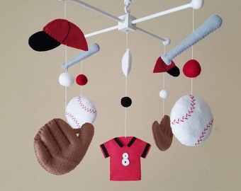 Baseball mobile, Sports mobile, Boy baby mobile, Sports decor, Baseball decor, "Take me out to the ball game 2" choose your team color