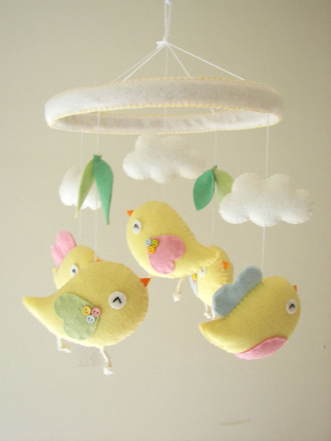 Baby Crib Mobile Bird Mobile Felt Mobile Nursery Mobile Etsy