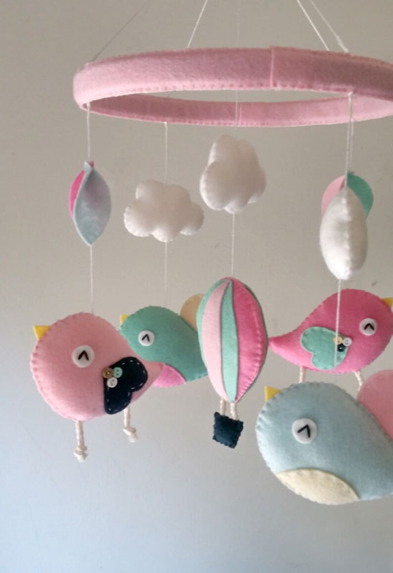 Bird Baby Mobile Cloud Nursery Mobile Bird Nursery Decor Etsy