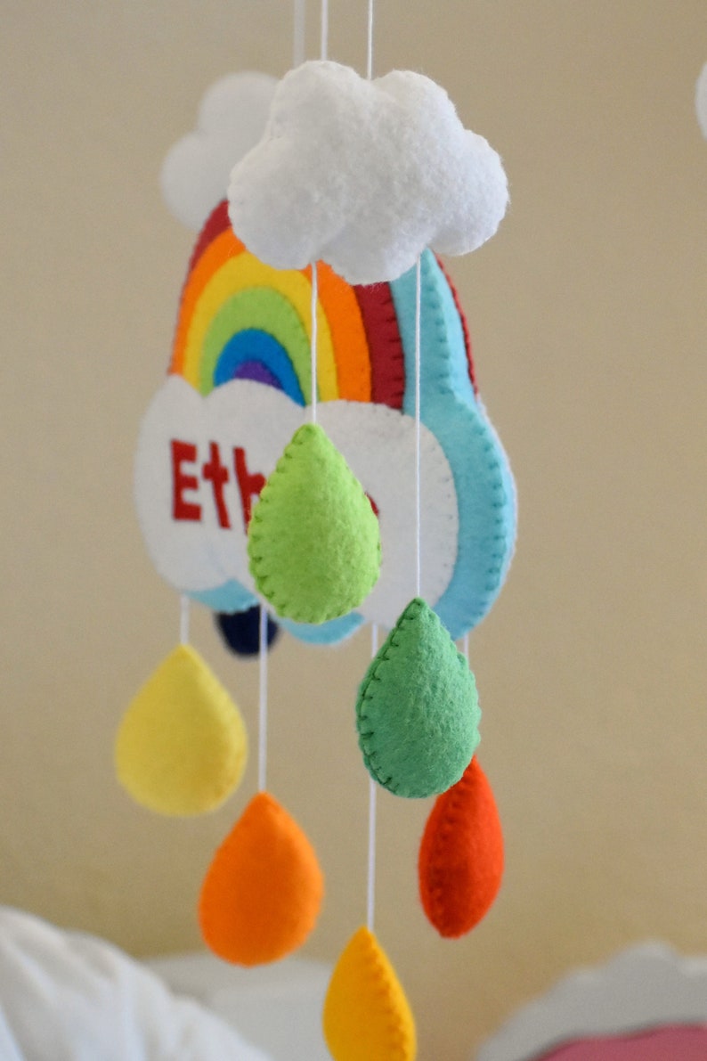 Personalized baby gift Rainbow baby Rainbow mobile baby Etsy