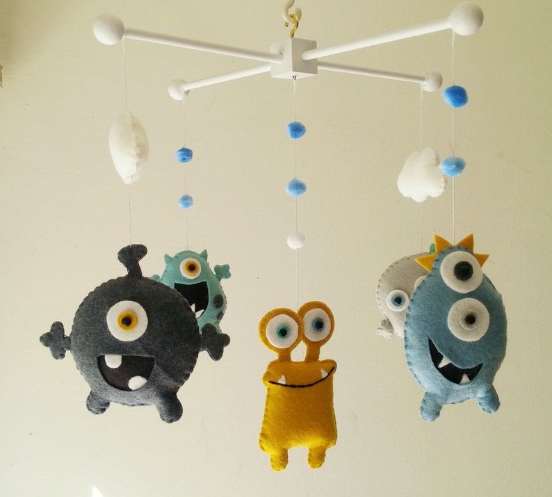 Monster Mobile Baby Mobile Monster Crib Mobile Monster Etsy