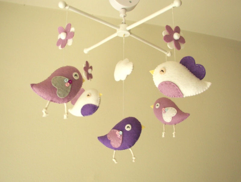 Baby crib mobile Bird mobile felt mobile nursery mobile Etsy