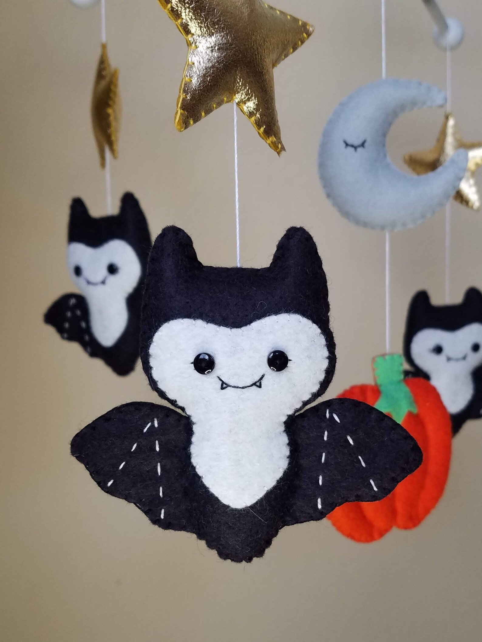 Bat baby mobile Halloween nursery mobile Spooky room decor Etsy