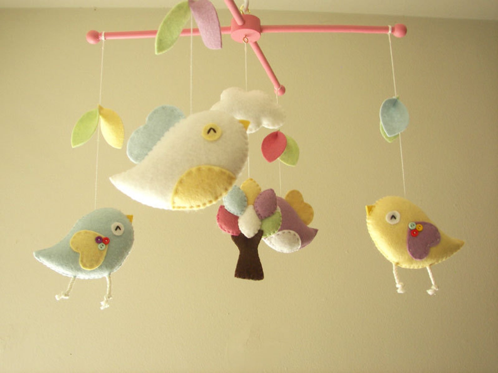 Baby Crib Mobile Bird Mobile Felt Mobile Nursery Mobile Etsy
