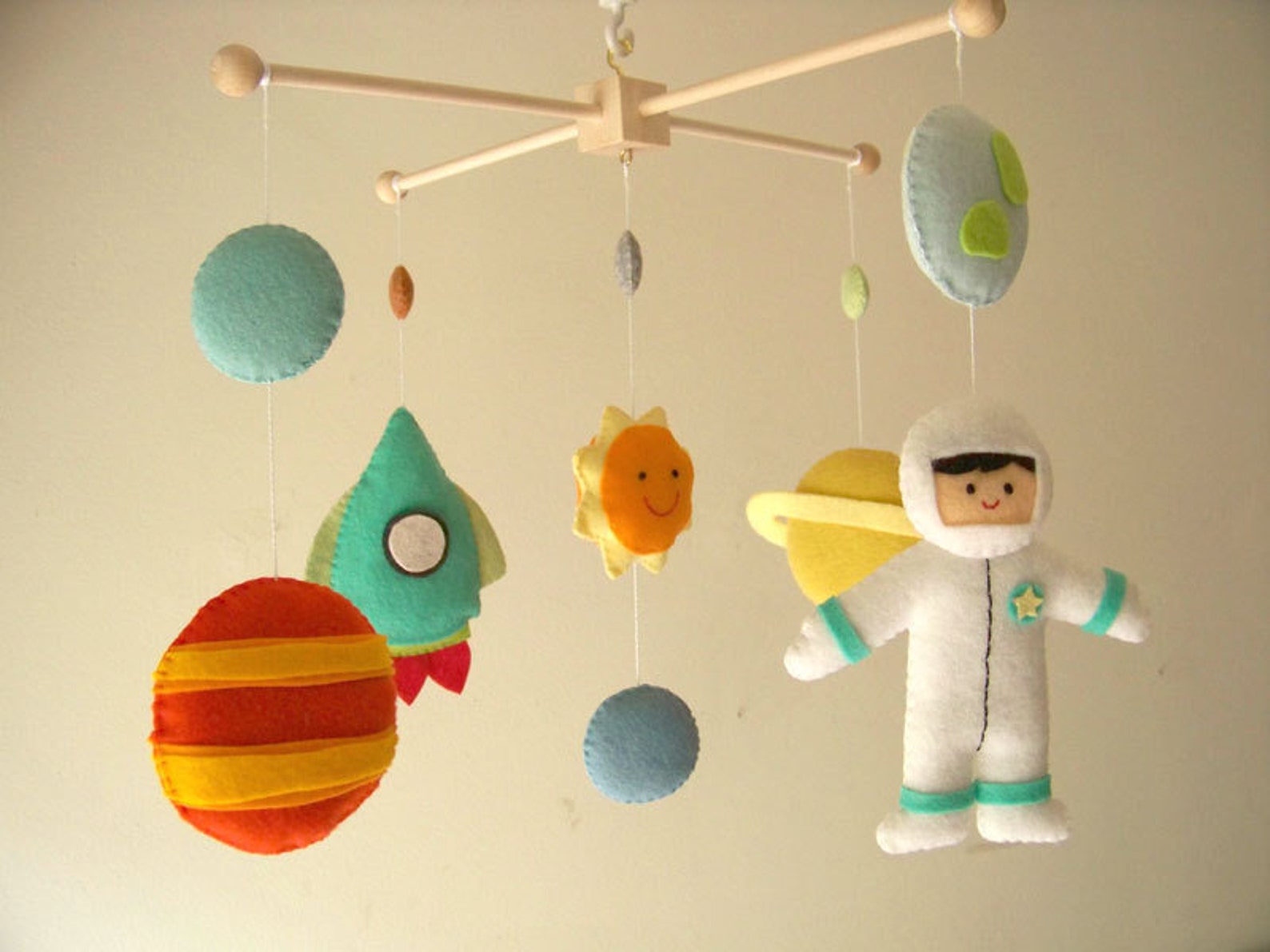 Space mobile mobile Rocket ship mobile Solar system Etsy