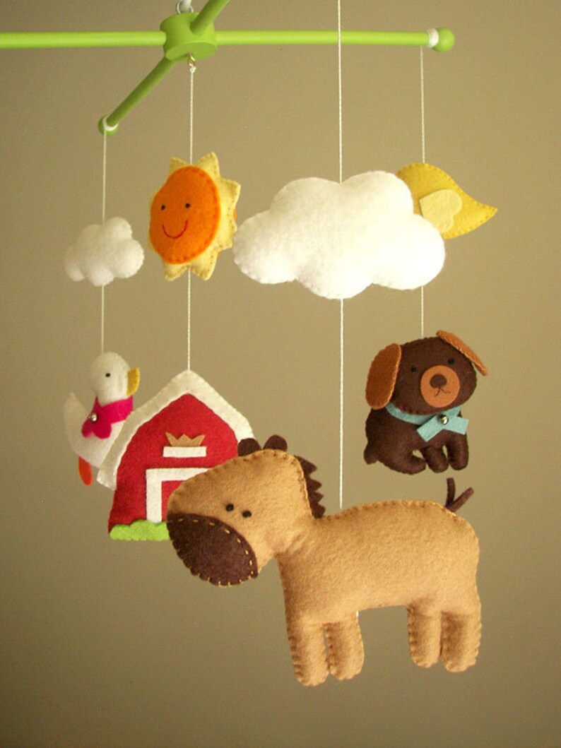 Baby crib mobile safari mobile animal mobile Barnyard Etsy