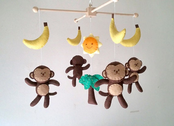 Monkey Mobile Crib Mobile Baby Mobile Safari Mobile Monkey Etsy