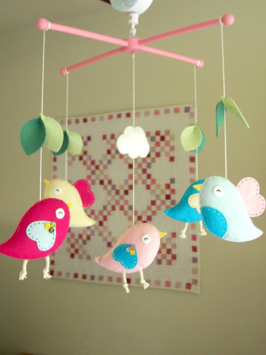 Bird Baby Mobile Cloud Nursery Mobile Bird Nursery Mobile Etsy