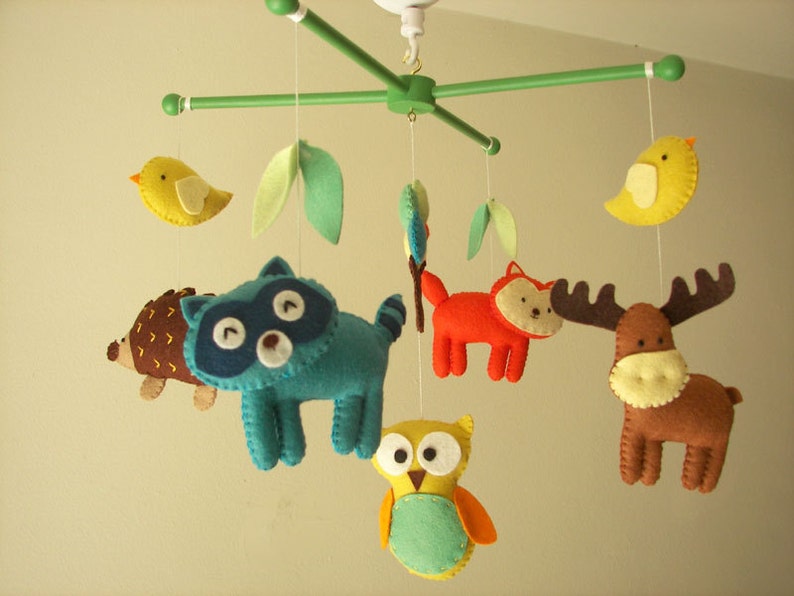 Woodland mobile Forest mobile Baby mobile Crib mobile Etsy