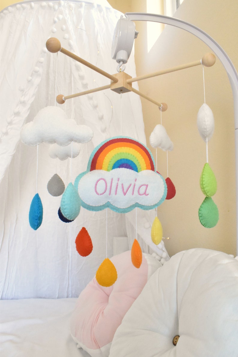 Personalized baby gift Rainbow baby Rainbow mobile baby Etsy
