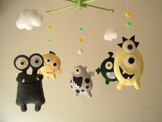 Monster Mobile Baby Mobile Monster Crib Mobile Monster Etsy