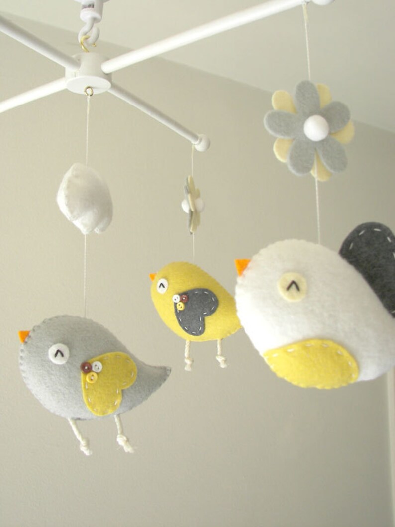 Bird Baby Mobile Cloud Nursery Mobile Bird Nursery Decor Etsy