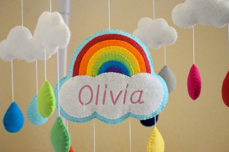 Personalized baby gift Rainbow baby Rainbow mobile baby Etsy