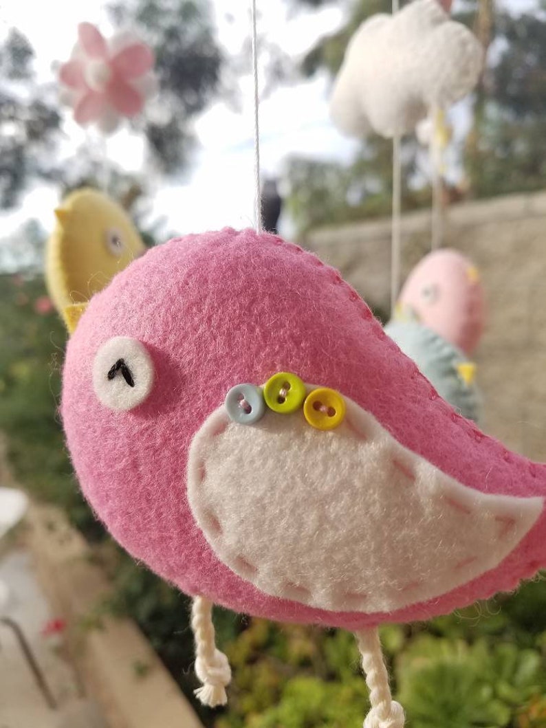 Bird mobile Baby mobile Bird nursery decor Crib mobile Etsy