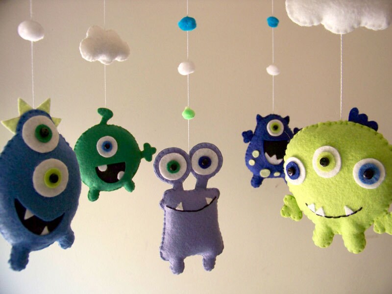 Monster Mobile Baby Mobile Monster Crib Mobile Monster Etsy