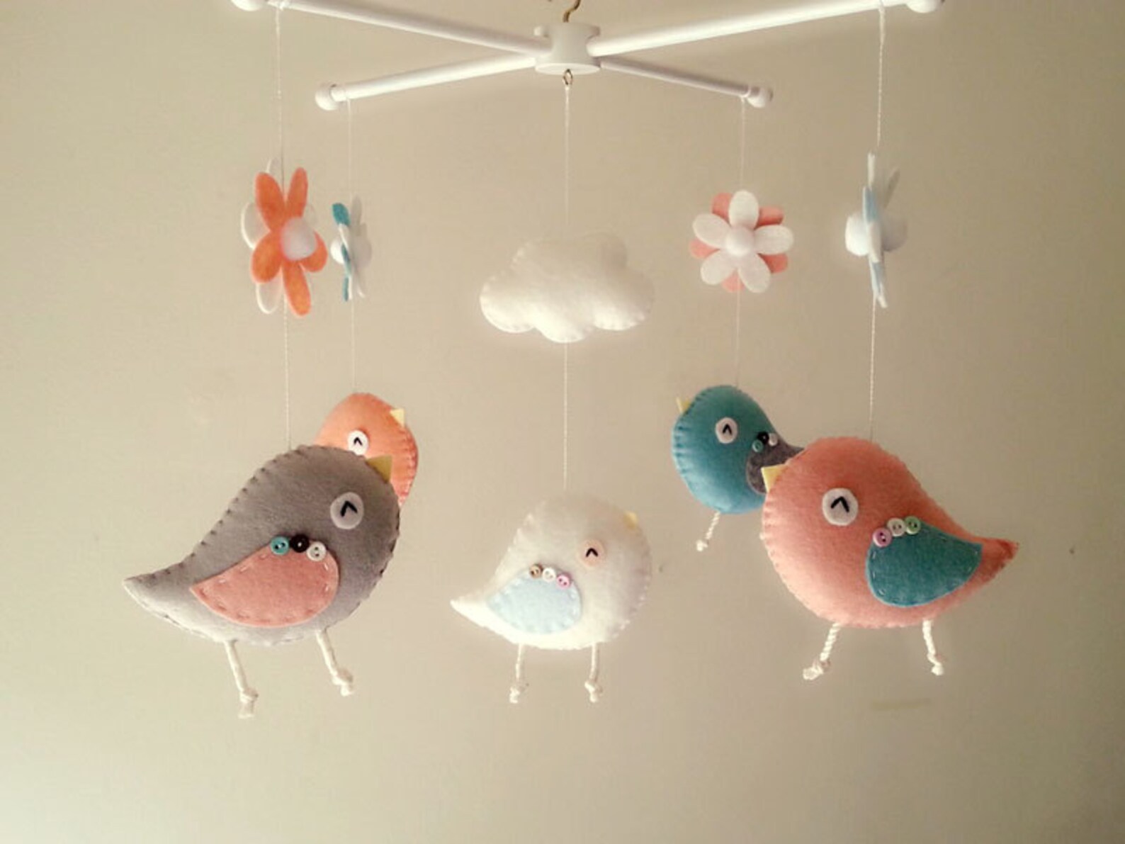 Baby Crib Mobile Bird Mobile Felt Mobile Nursery Mobile Etsy