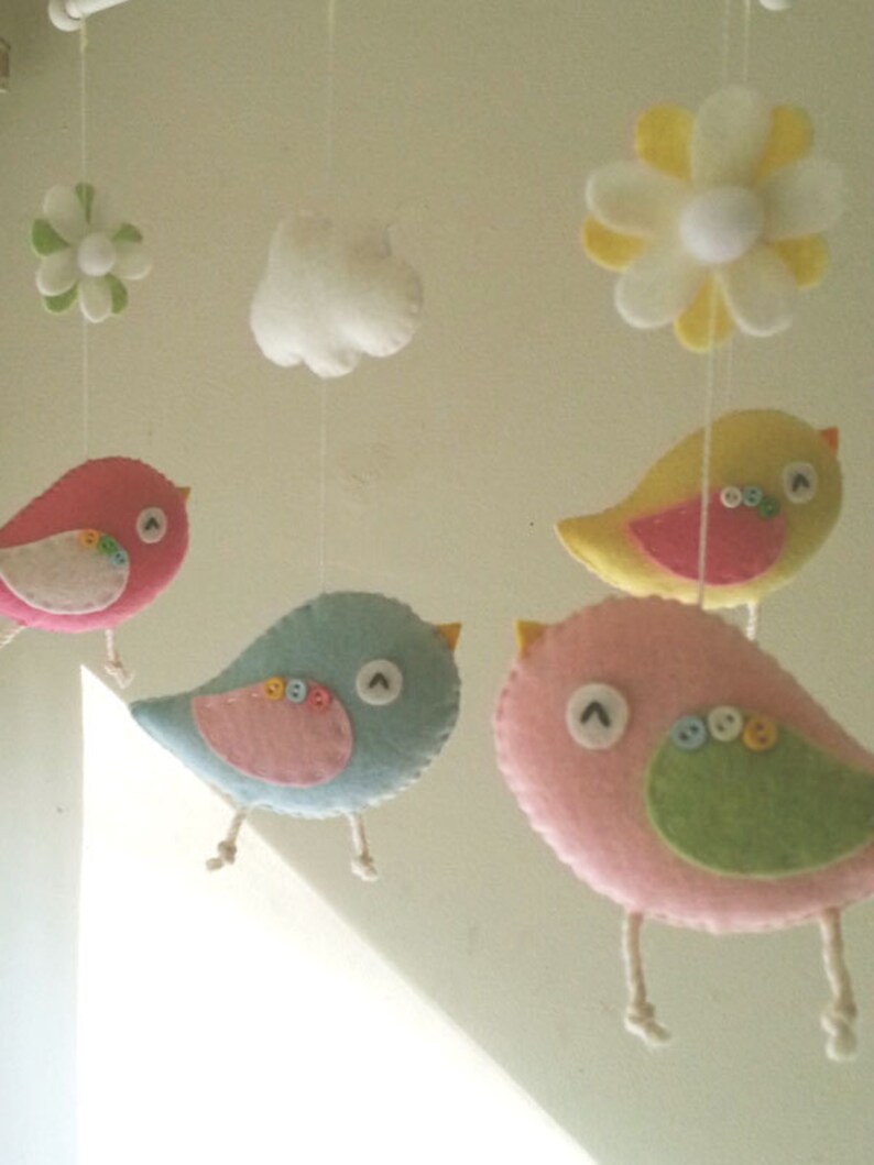 Bird mobile Baby mobile Bird nursery decor Crib mobile Etsy