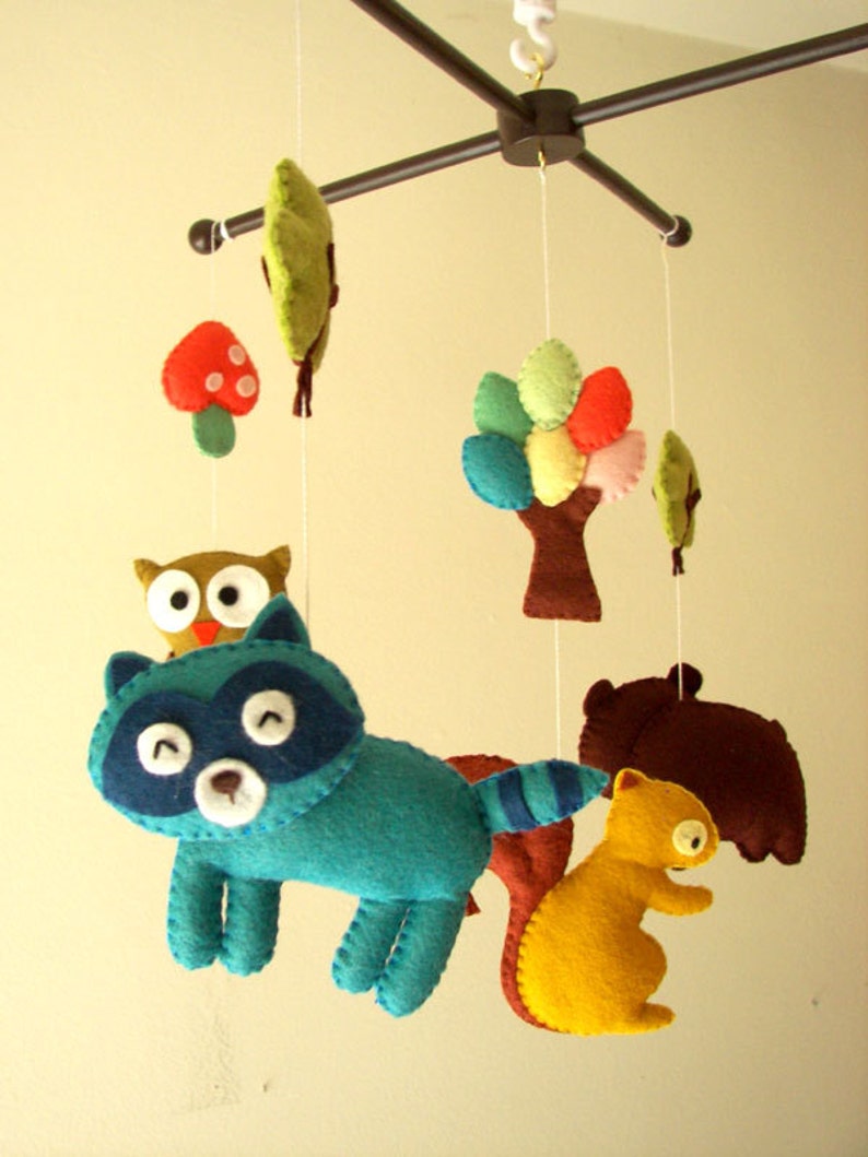 Woodland mobile Nursery Mobile Crib mobile Baby mobile Etsy