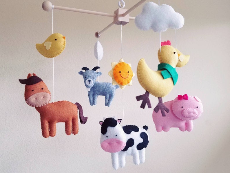 Farm Mobile Barnyard Nursery Baby Mobile Crib Mobile Farm Etsy