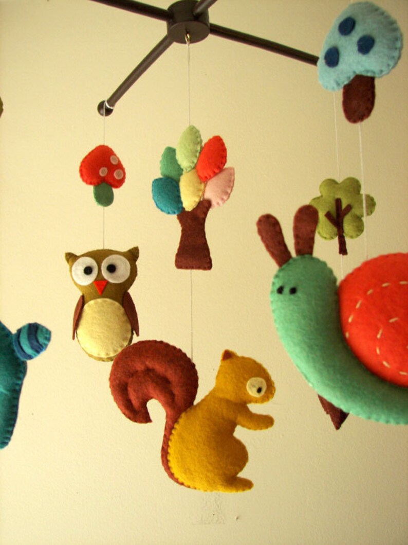 Woodland mobile Nursery Mobile Crib mobile Baby mobile Etsy