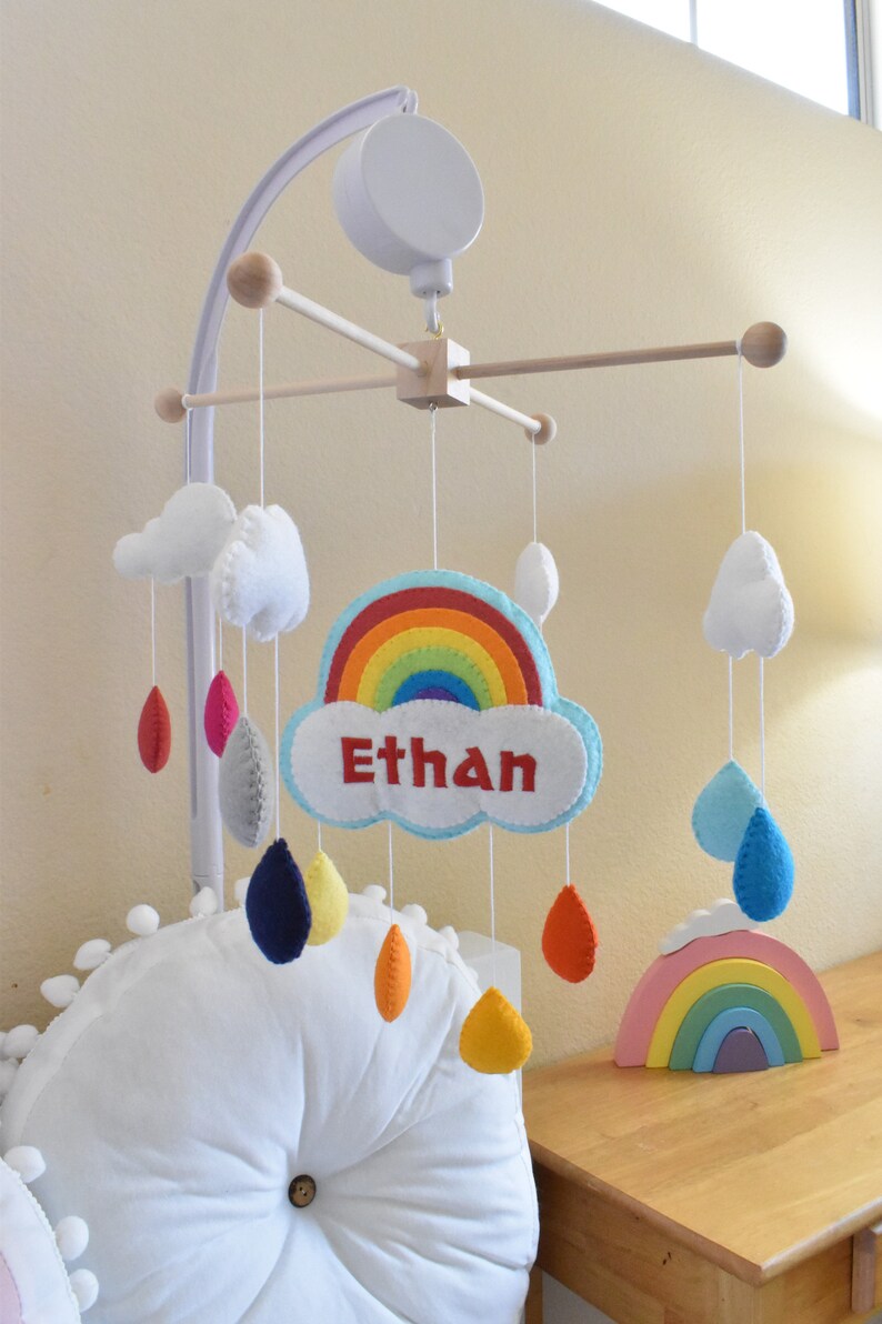 Personalized baby gift Rainbow baby Rainbow mobile baby Etsy