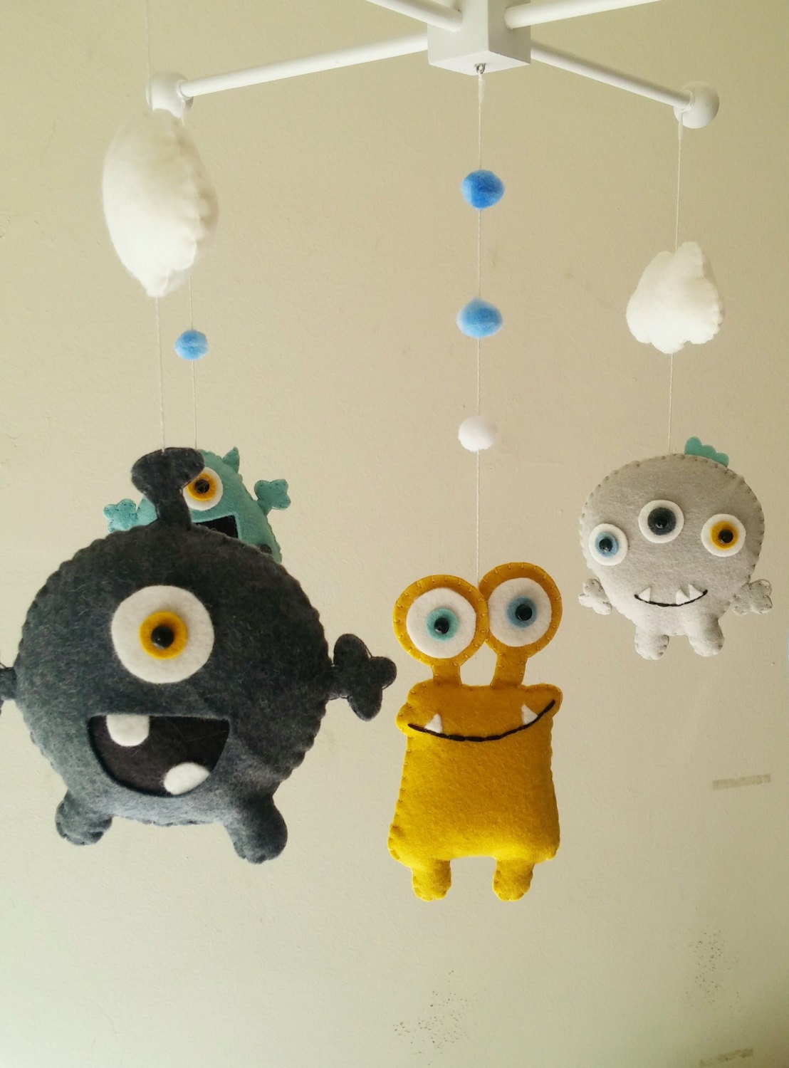 Monster Mobile Baby Mobile Monster Crib Mobile Monster Etsy