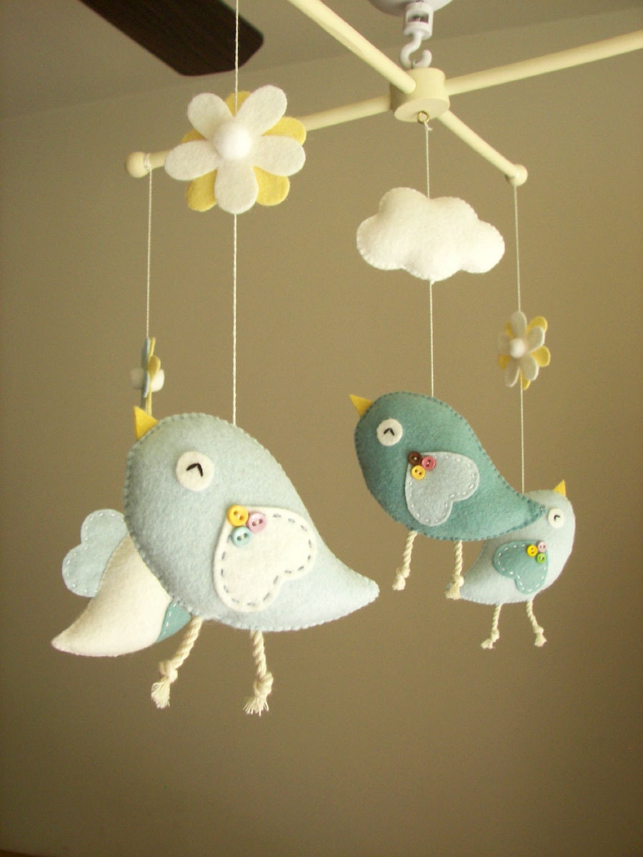Baby crib mobile Bird mobile felt mobile nursery mobile Etsy