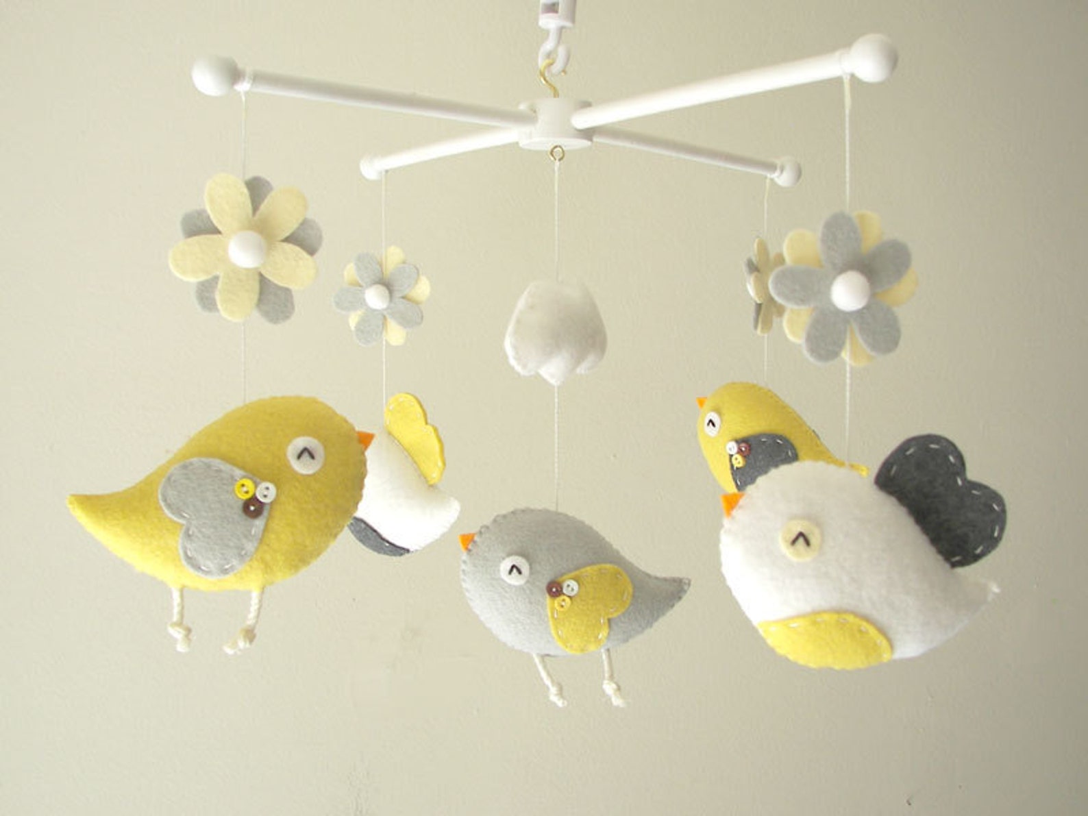 Bird Baby Mobile Cloud Nursery Mobile Bird Nursery Decor Etsy