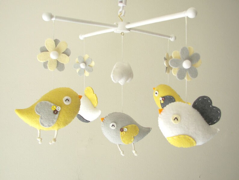 Bird Baby Mobile Cloud Nursery Mobile Bird Nursery Decor Etsy