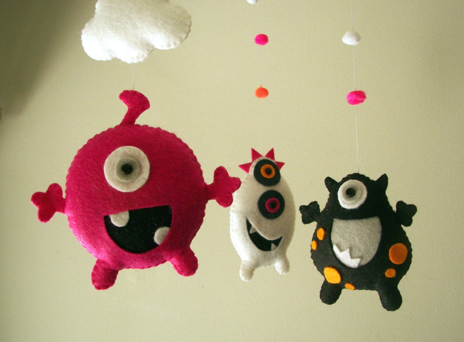 Baby crib mobile Monster mobile Alien mobile felt mobile Etsy