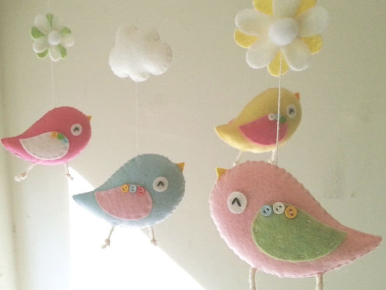 Bird mobile Baby mobile Bird nursery decor Crib mobile Etsy
