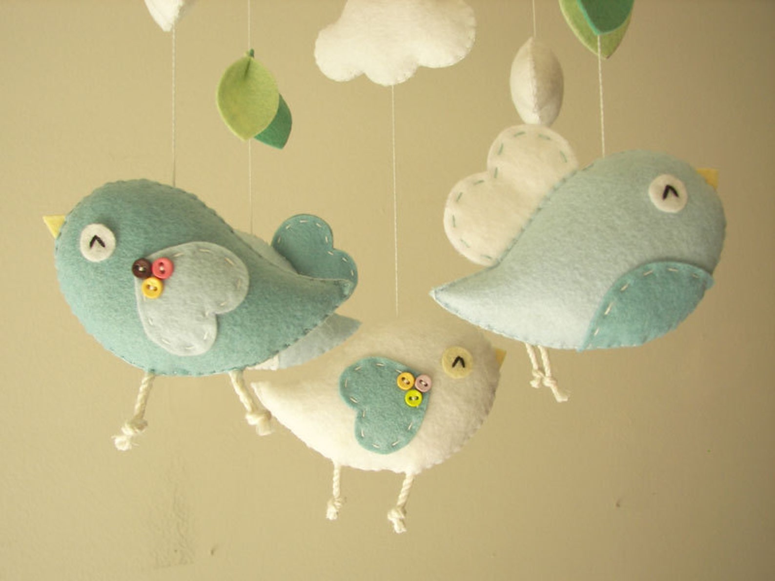 Bird baby mobile Cloud nursery mobile Bird nursery decor Etsy