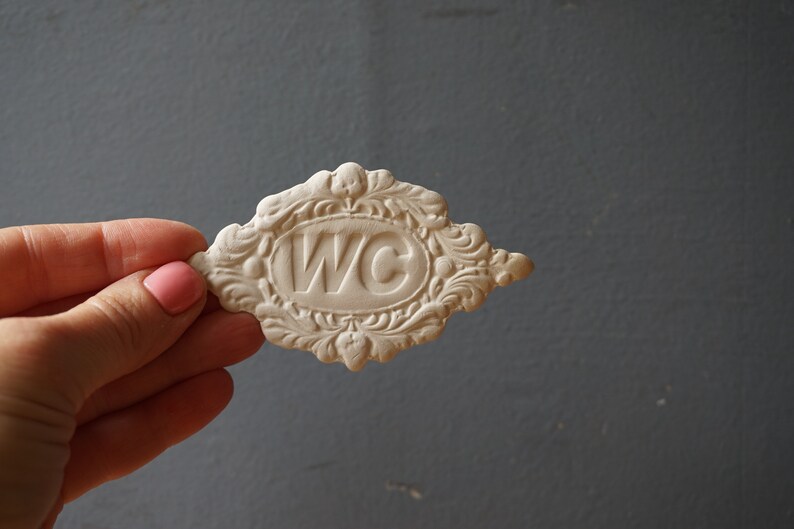 WC sign / Ceramic Sign / Bathroom sign / Door plaque White image 8