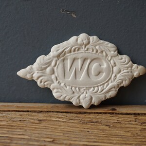 WC sign / Ceramic Sign / Bathroom sign / Door plaque White image 3