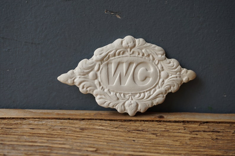 WC sign / Ceramic Sign / Bathroom sign / Door plaque White image 3