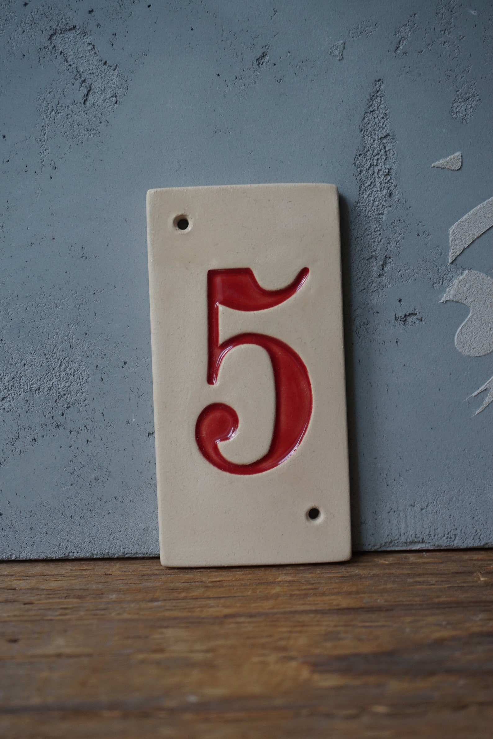 Ceramic Door Number 5 / Address Number Tile / Home Décor - Etsy